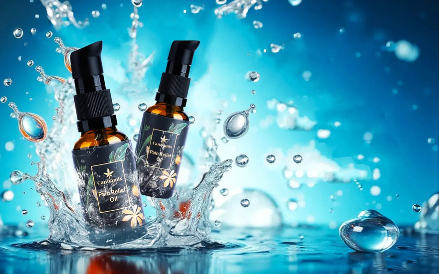 Herbal pain relief oil for joint and muscle pain with hemp seeds and advanced herbal oil.