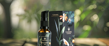 Herbal oil for pain relief with hemp seeds and Ayurveda – natural comeback in modern India.